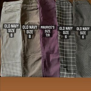 Lot of 5 Pixie Cut Mid-Rise Trousers